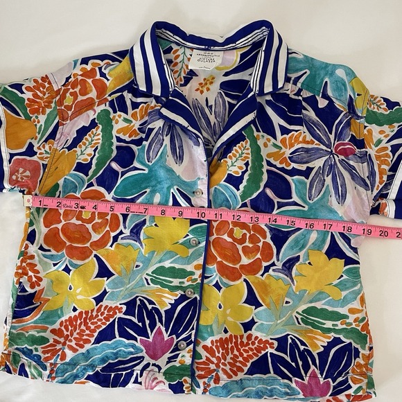 Anthropologie Sister Gulassa Whimsy Pajama Top Womens Medium Floral Boho Cropped - Picture 4 of 9